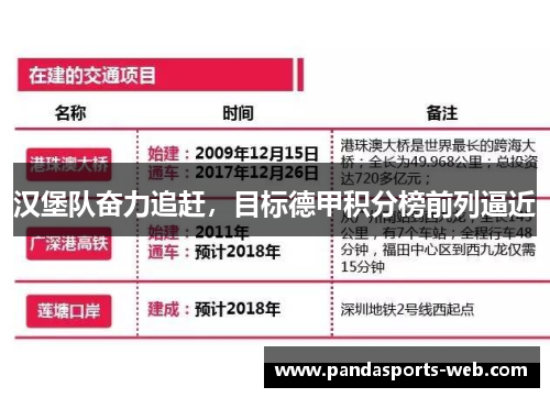 汉堡队奋力追赶，目标德甲积分榜前列逼近
